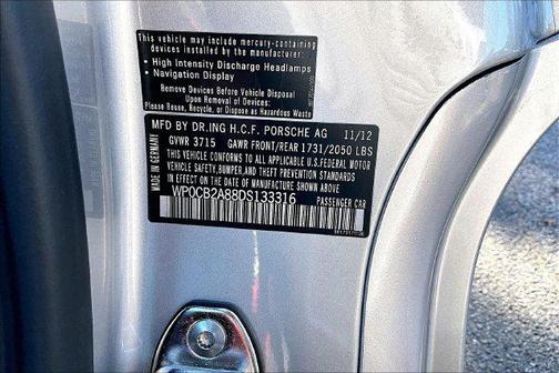 Platinum Silver Metallic 2013 Porsche Boxster S