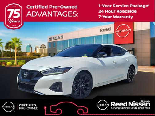 Pearl White Tricoat 2023 Nissan Maxima SR Xtronic CVT
