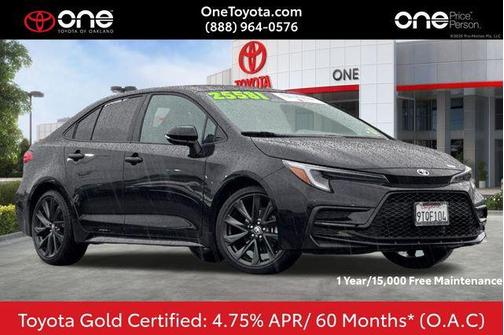 Midnight Black Metallic 2025 Toyota Corolla SE