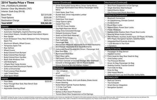2014 Toyota Prius v Three