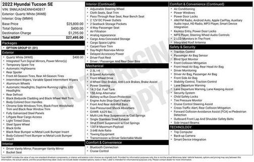 2022 Hyundai TUCSON SE
