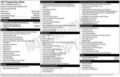2017 Toyota Prius Three