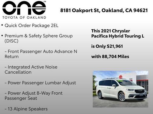Luxury White Pearlcoat 2021 Chrysler Pacifica Hybrid Touring L