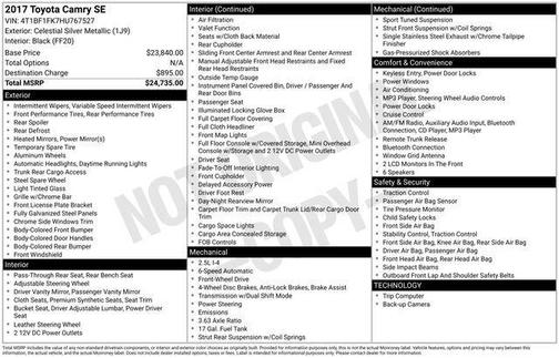 Celestial Silver Metallic 2017 Toyota Camry SE