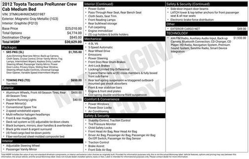 Magnetic Gray Metallic 2012 Toyota Tacoma PreRunner