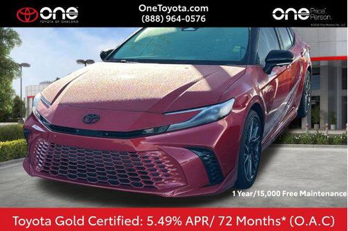 Supersonic Red/Midnight Black Metallic 2025 Toyota Camry XSE