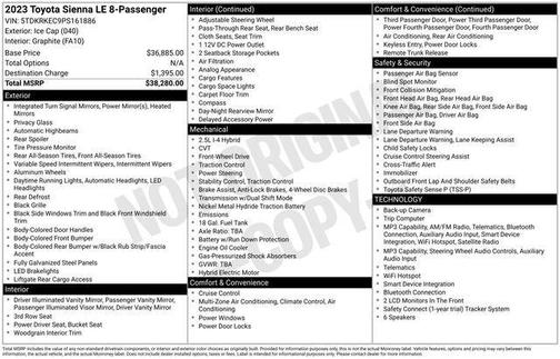 Ice Cap 2023 Toyota Sienna LE