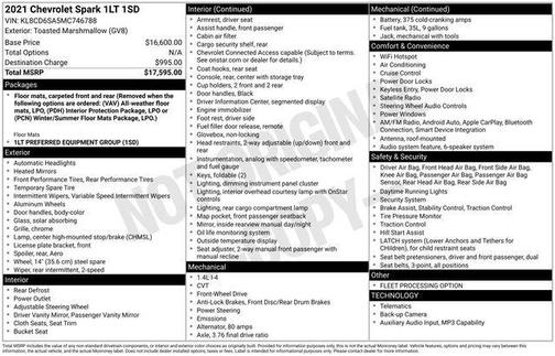 Toasted Marshmallow Metallic 2021 Chevrolet Spark 1LT