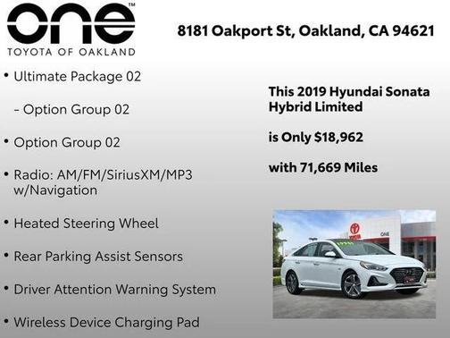 Hyper White 2019 Hyundai SONATA Hybrid Limited