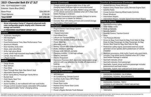 2021 Chevrolet Bolt EV FWD LT