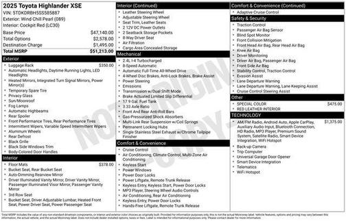 2025 Toyota Highlander XSE