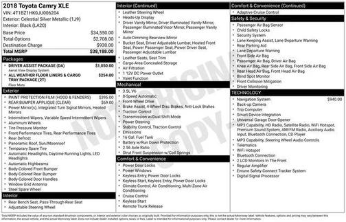 Celestial Silver Metallic 2018 Toyota Camry XLE