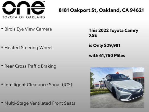 Wind Chill Pearl/Midnight Black Metallic 2022 Toyota Camry XSE
