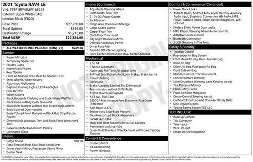 Super White 2021 Toyota RAV4 LE