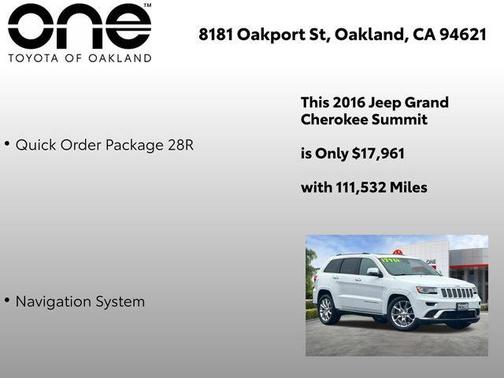 Bright White Clearcoat 2016 Jeep Grand Cherokee Summit