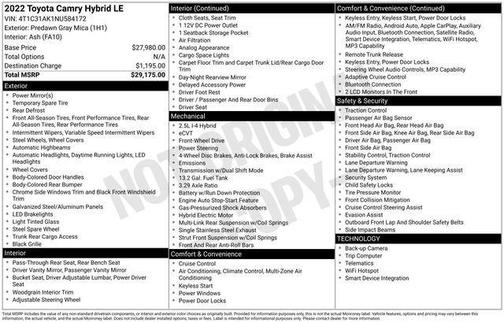 Predawn Gray Mica 2022 Toyota Camry LE