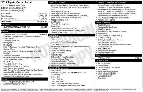2021 Toyota Venza Limited