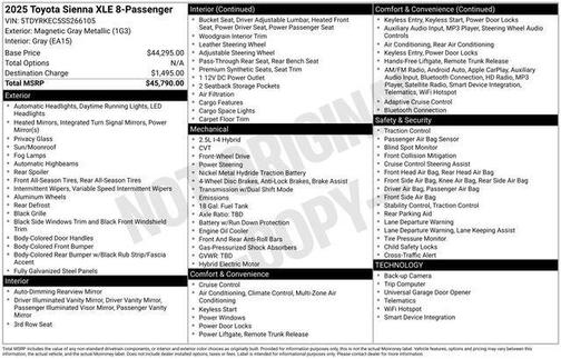 2025 Toyota Sienna XLE