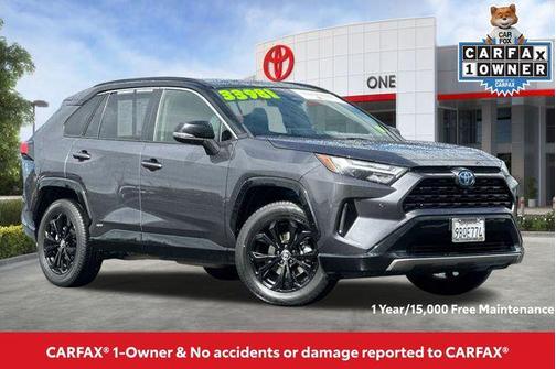 Magnetic Gray Metallic/Midnight Black Metallic 2022 Toyota RAV4 Hybrid SE