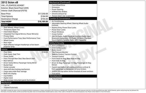 Black Sand Pearl 2012 Scion xB Release Series 9.0