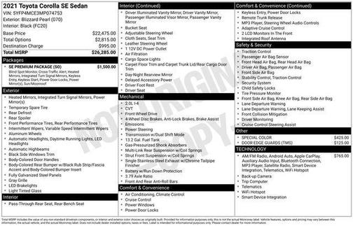 2021 Toyota Corolla SE