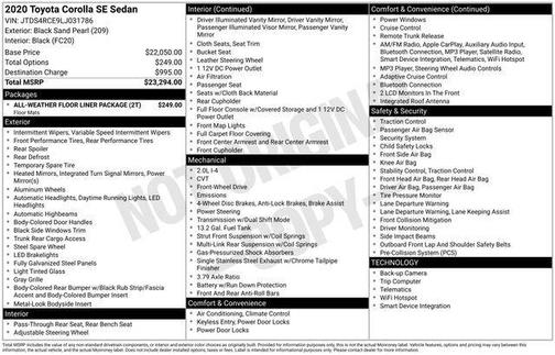 Black Sand Pearl 2020 Toyota Corolla SE