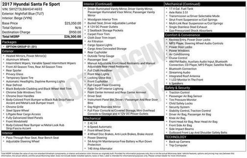 2017 Hyundai Santa Fe Sport 2.4L