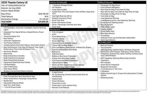 2025 Toyota Camry LE
