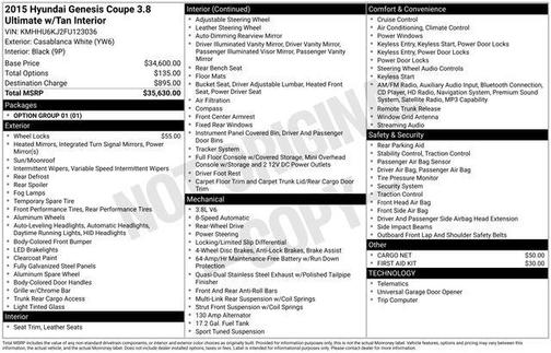 2015 Hyundai Genesis Coupe 3.8 Ultimate