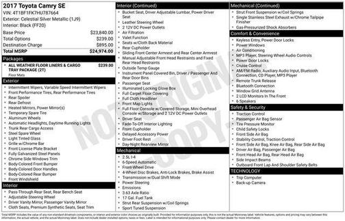 Celestial Silver Metallic 2017 Toyota Camry SE