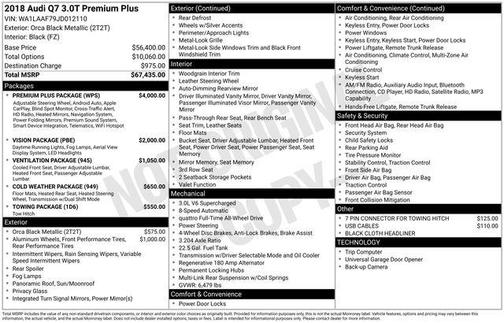2018 Audi Q7 3.0T Premium Plus