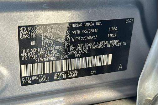 Silver Sky Metallic 2022 Toyota RAV4 XLE