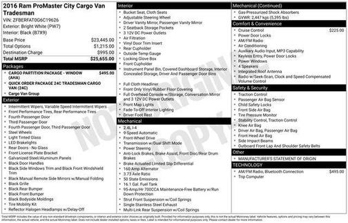 Bright White 2016 RAM ProMaster City Tradesman