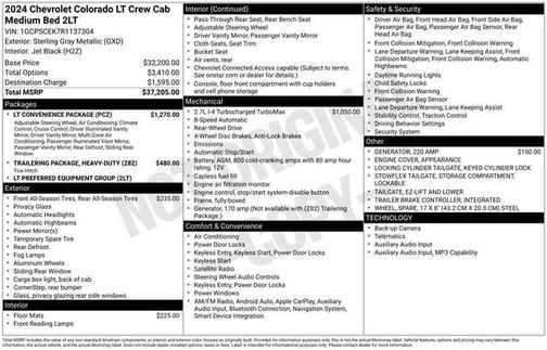 Sterling Gray Metallic 2024 Chevrolet Colorado LT