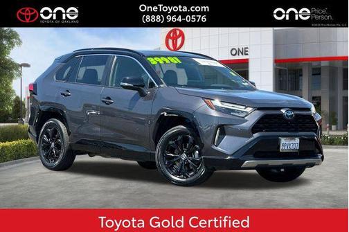 Magnetic Gray Metallic/Midnight Black Metallic 2023 Toyota RAV4 Hybrid SE