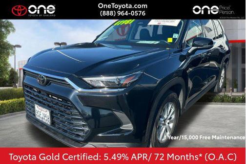 Midnight Black Metallic 2025 Toyota Grand Highlander Hybrid XLE