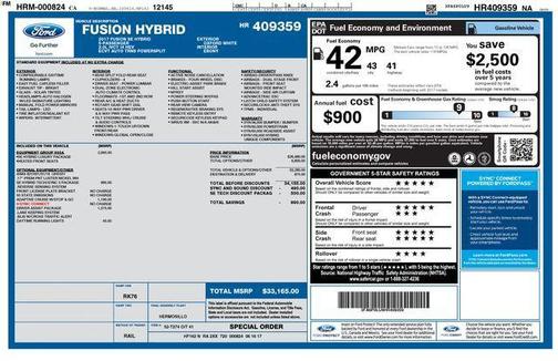 2017 Ford Fusion Hybrid SE