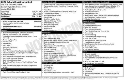2022 Subaru Crosstrek Limited