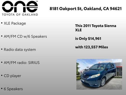 Blue 2011 Toyota Sienna XLE