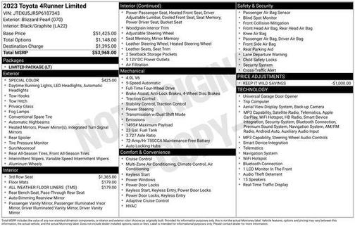 Blizzard Pearl 2023 Toyota 4Runner Limited