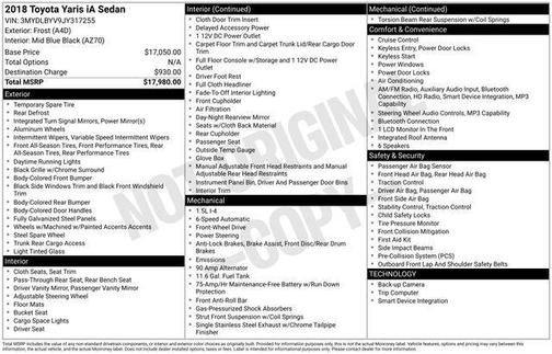 2018 Toyota Yaris iA Base