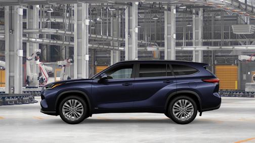 Blue 2026 Toyota Highlander Hybrid Platinum