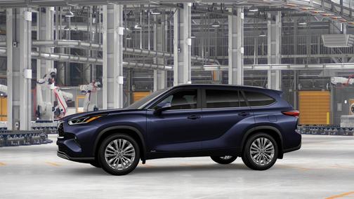 Blue 2026 Toyota Highlander Hybrid Platinum