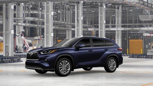 Blue 2026 Toyota Highlander Hybrid Platinum