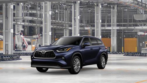 Blue 2026 Toyota Highlander Hybrid Platinum