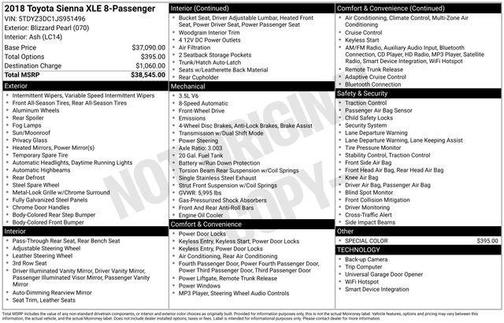 2018 Toyota Sienna XLE