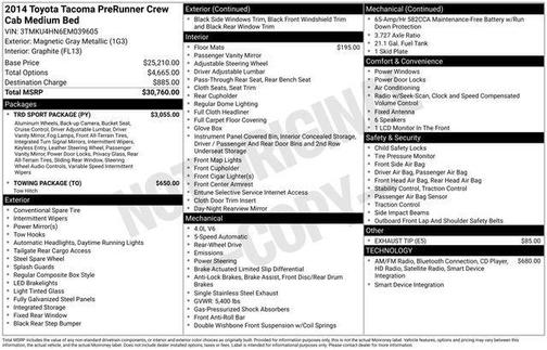 Magnetic Gray Metallic 2014 Toyota Tacoma PreRunner