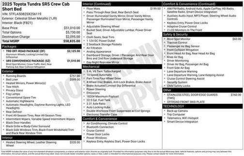 Celestial Silver Metallic 2025 Toyota Tundra SR5