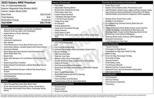 Magnetite Gray Metallic 2023 Subaru WRX Premium