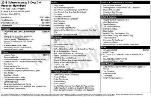 2018 Subaru Impreza 2.0i Premium